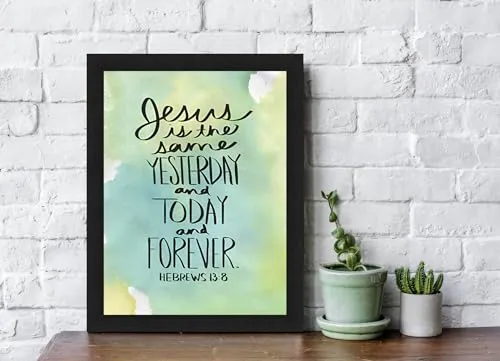 Interio Crafts Bible Verse Wall Frame - Jesus Quotes Wall Frames - Framed Poster for Office and Home Decor - Christmas Decor - Synthetic Wood, 13x10 Inches.
